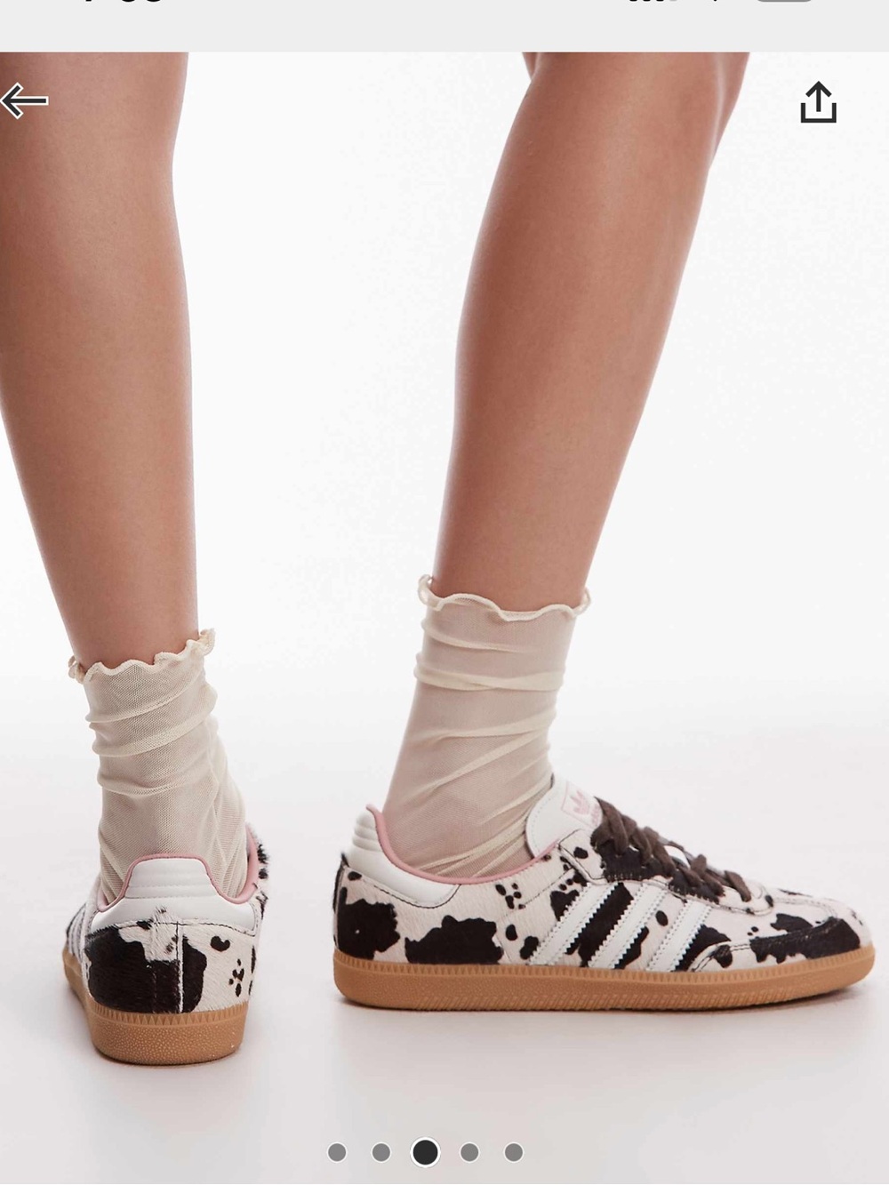 adidas Cow Print Low-Top Sneakers in Brown and White